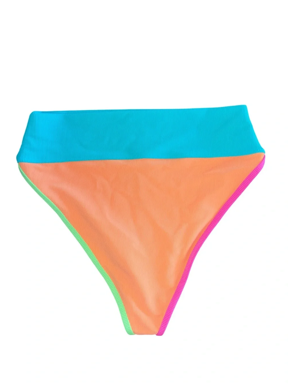 Beach Riot Women's Emmy Colorblock High Waist Bikini Bottoms Aqua Haze XL
